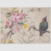 Flüsternder Gartenvogel – Vintage Floral Decoupage