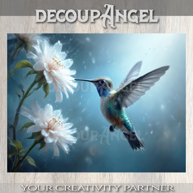 Flüsternder Kolibri-Decoupage Seidenpapier (Von Creator hochgeladen)