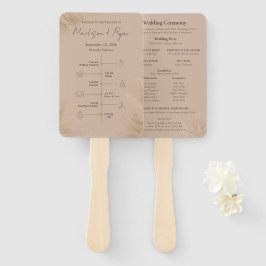 Flüsternder Pampas-Hochzeitsprogramm-Fächer Fächer