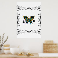 Flüsternetze - Schwarzer und Blauer Schmetterling