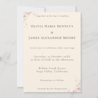 Flüsterpetalen Minimalistische Hochzeitseinladung Dankeskarte