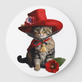 "Flüsterwacher: Katzenwall-Uhr" Große Wanduhr