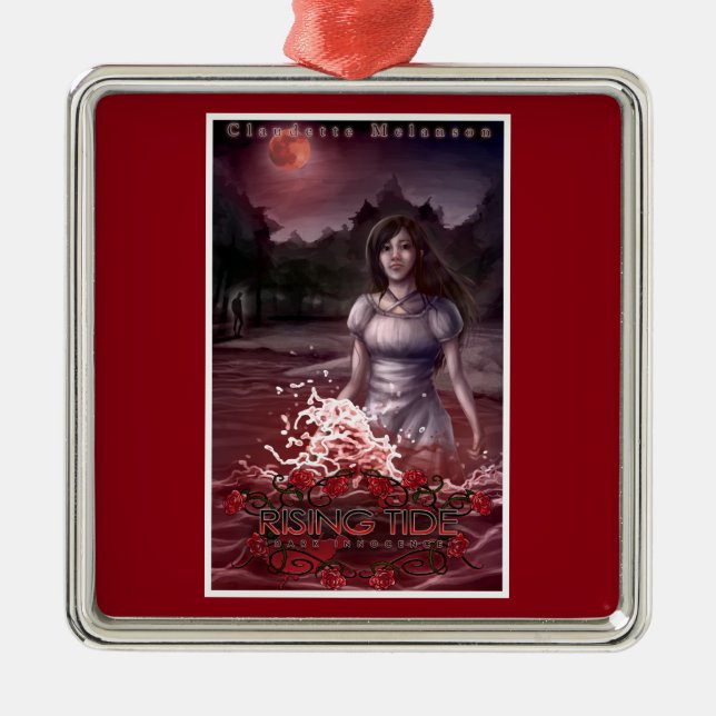 Flut-Abdeckungs-erstklassige quadratische Silbernes Ornament (Vorne)