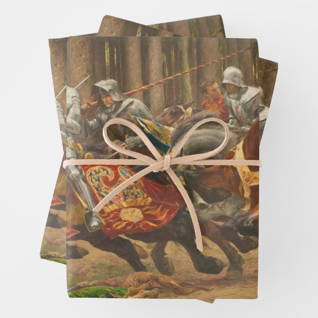 Flut Charles des Kühnen auf dem Pferd Geschenkpapier Set (Beispiel)