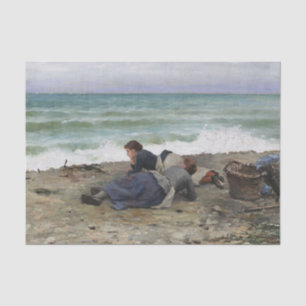 Flut, Etretat von Daniel Ridgway Knight Seidenpapier