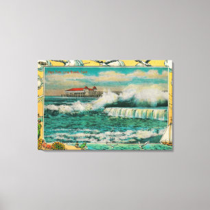 Flut in Long Beach, Kalifornien Leinwanddruck