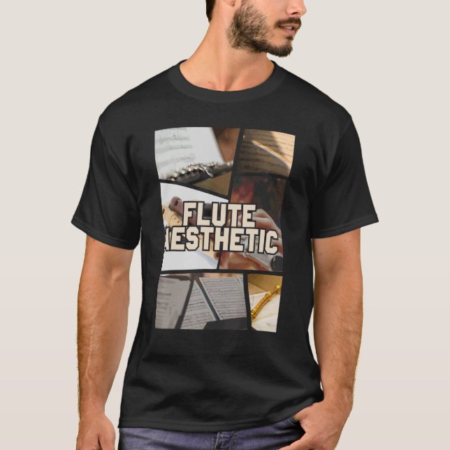 Flute ästhetische Collage Music Flutist Musiker T-Shirt (Vorderseite)
