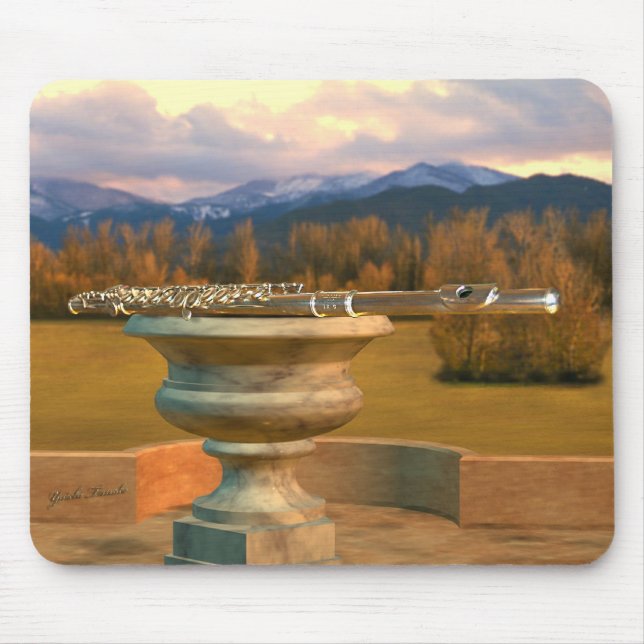 Flute auf Marble Vase 2b Mousepad (Vorne)