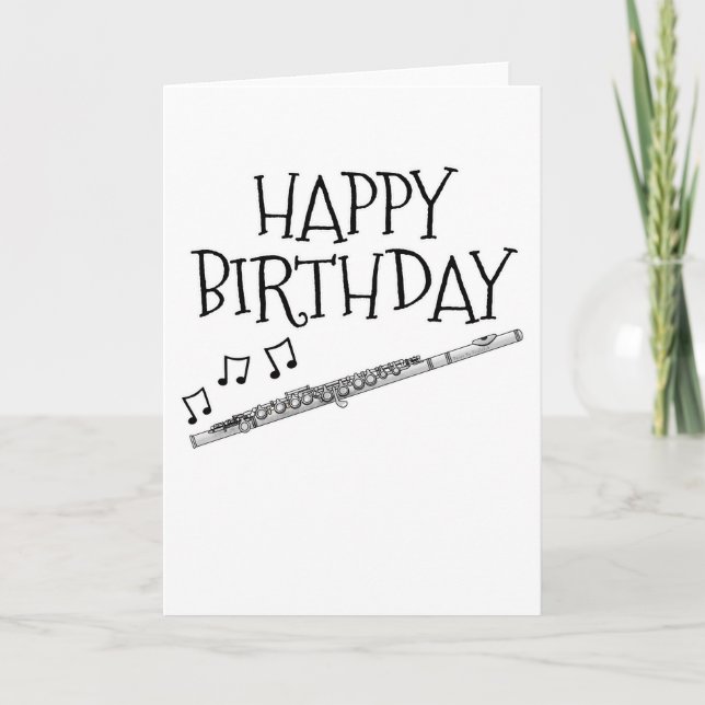 Flute Birthday Card Flutist Woodwind Musiker Dankeskarte (Vorderseite)