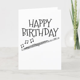 Flute Birthday Card Flutist Woodwind Musiker Dankeskarte