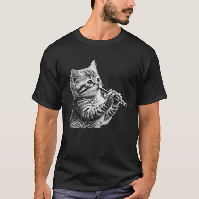 Flute Cat 1 T-Shirt (Vorderseite)