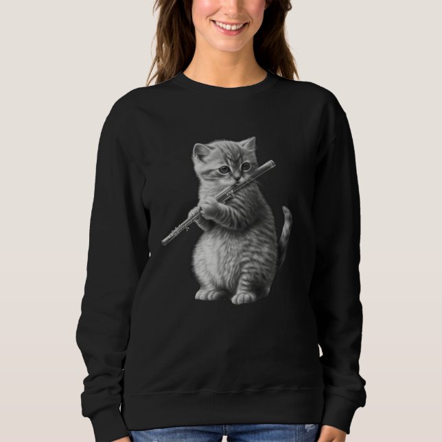 Flute Cat 2 Sweatshirt (Vorderseite)