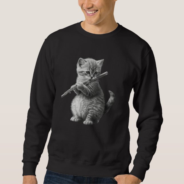 Flute Cat 2 Sweatshirt (Vorderseite)