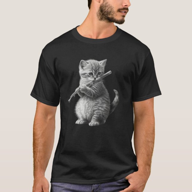 Flute Cat 2 T-Shirt (Vorderseite)