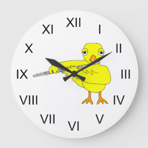 Flute Chick Große Wanduhr