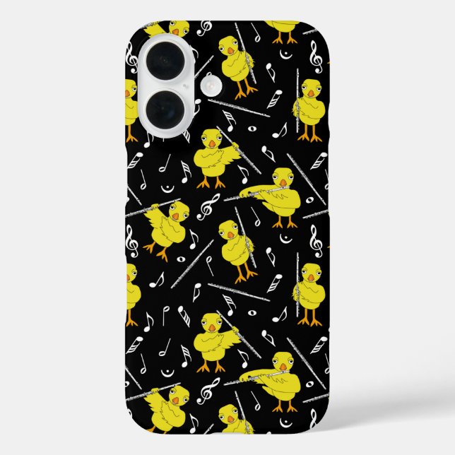 Flute Chick Musiknoten Case-Mate iPhone Hülle (Rückseite)