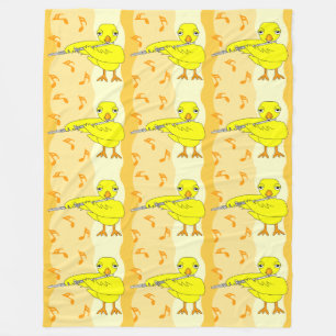 Flute Chick Muster Fleecedecke