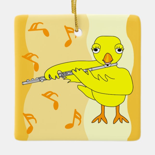 Flute Chick Muster Keramikornament (Vorderseite)