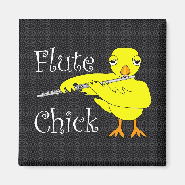 Flute Chick Text Magnet (Vorne)