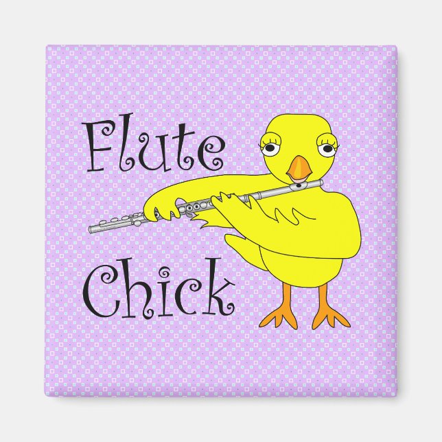 Flute Chick Text Magnet (Vorne)