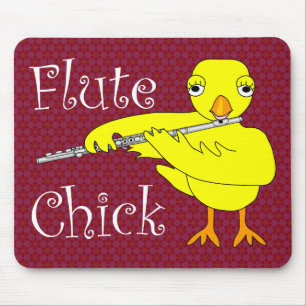 Flute Chick Text Mousepad
