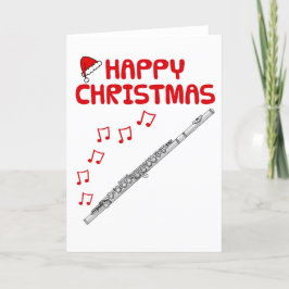 Flute Christmas Card Flutist Woodwind Musiker Dankeskarte