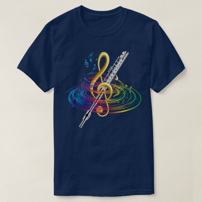 Flute Clef Flutist T-Shirt (Design vorne)
