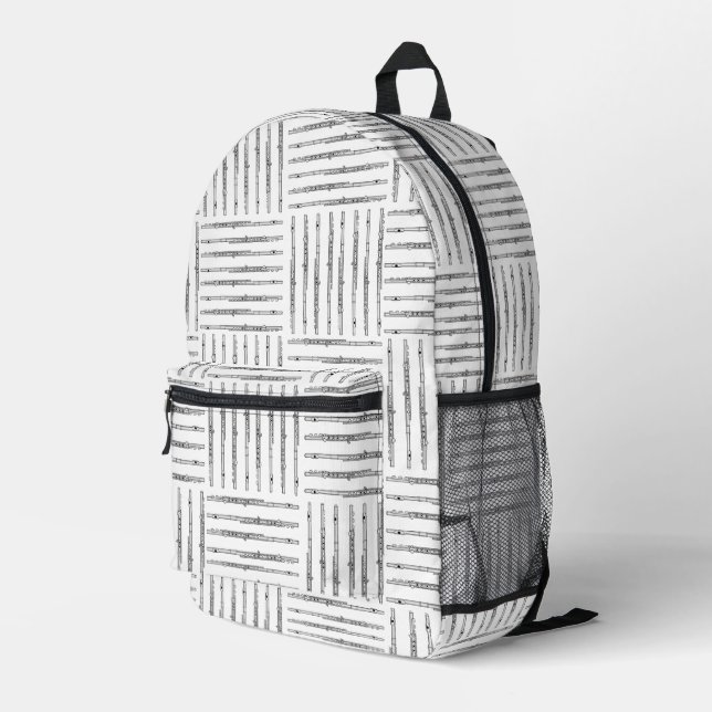 Flute Crosshatch Bedruckter Rucksack (Rückseitige Ecke Rechts)