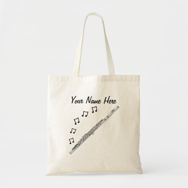 Flute Custom Tote Bag Flutist Musikergeschenk Tragetasche (Vorne)