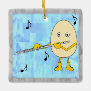 Flute Egghead Keramikornament