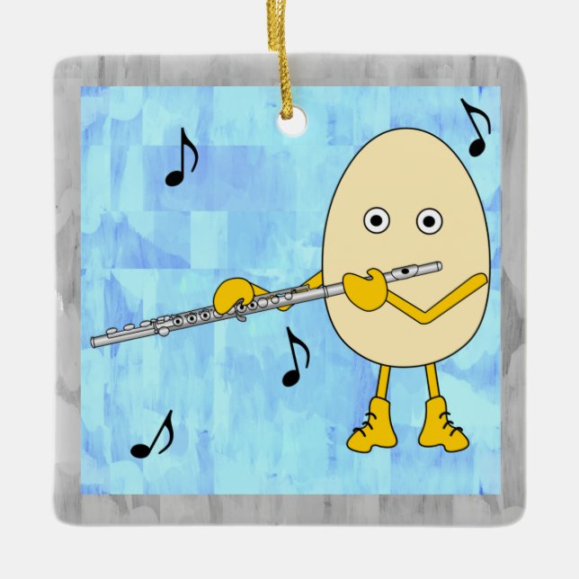 Flute Egghead Keramikornament (Vorderseite)
