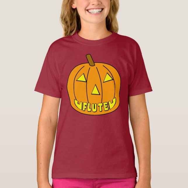 Flute Halloween Pumpkin T-Shirt (Vorderseite)