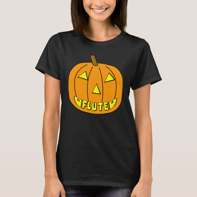 Flute Halloween Pumpkin T-Shirt (Vorderseite)