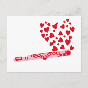 Flute Hearts Postkarte
