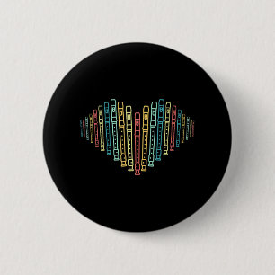Flute Herz Flutist Flute Wind Instrument Lover Button