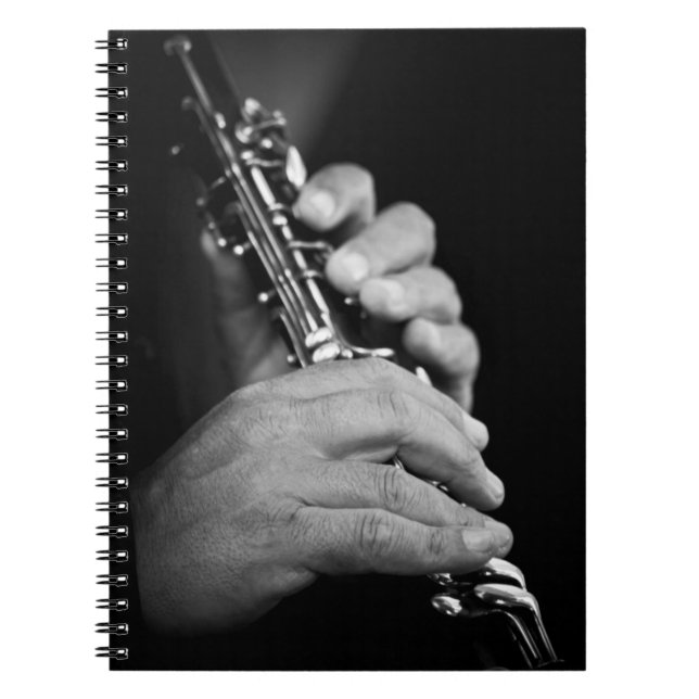 Flute in Schwarz und Weiß von Sinti und Roma Notizblock (Vorderseite)