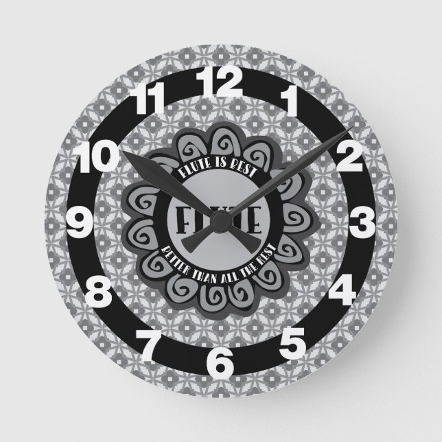 Flute ist am besten runde wanduhr (Vorderseite)