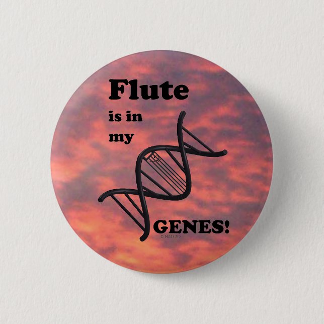 Flute ist in meinen Genen Button (Vorderseite)