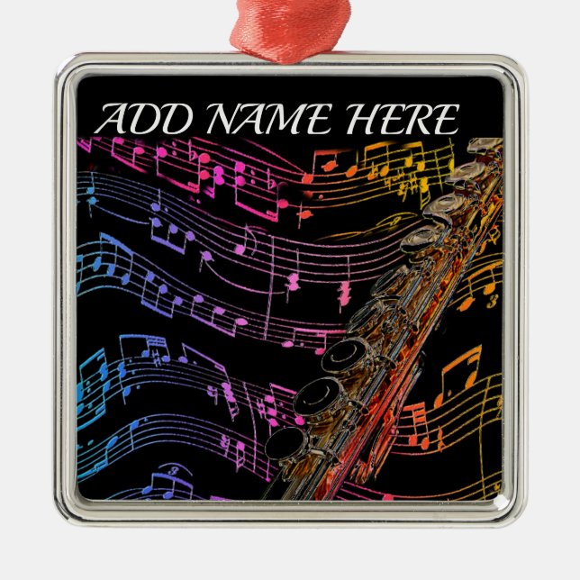 Flute ist meine Passion_ Metallverzierung Ornament Aus Metall (Vorne)