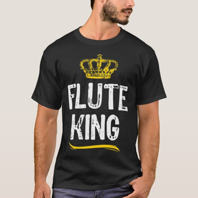 Flute King Men Boys Player Cool Flutist T-Shirt (Vorderseite)