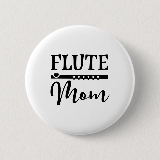 Flute Mama Marching Band Partys Music T - Shirt Button (Vorderseite)