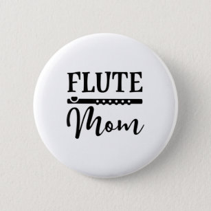 Flute Mama Marching Band Partys Music T - Shirt Button