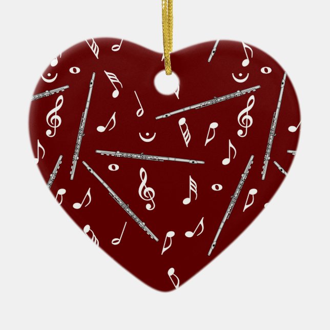 Flute Music Note Keramik Ornament (Vorne)
