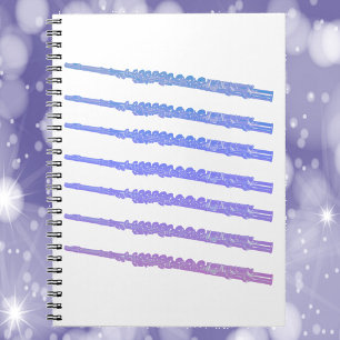 Flute Music Pink Lila Blue Notizblock