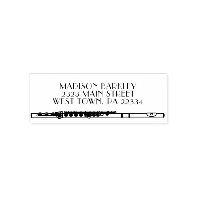 Flute Musician Music Teacher Band Permastempel (Design)