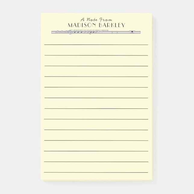 Flute Musician Music Teacher Band Post-it Klebezettel (Vorderseite)