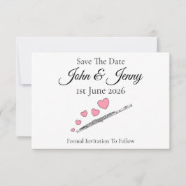 Flute Musiker Hochzeit speichern das Datum