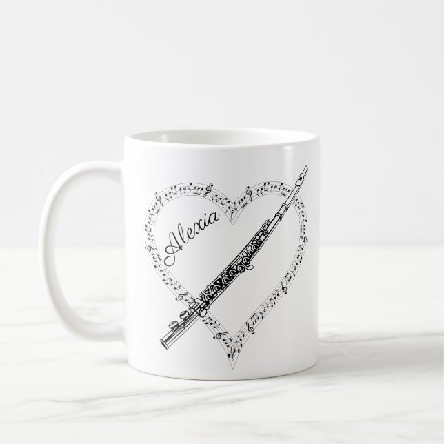 Flute Musiknoten Kaffeezubereitung Tasse (Links)