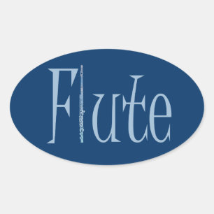 Flute Ovaler Aufkleber
