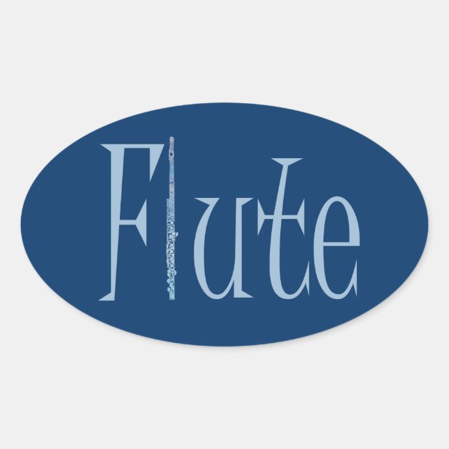 Flute Ovaler Aufkleber (Vorderseite)